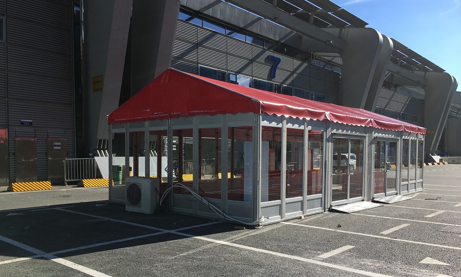 小型篷房-铝合金外墙配玻璃门