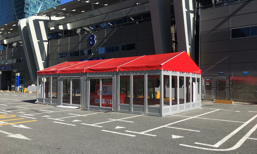 小型篷房-铝合金外墙配玻璃门