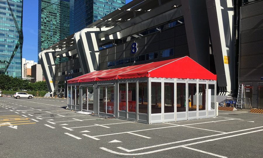 小型篷房-铝合金外墙配玻璃门