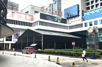 黑色活动篷房-跨度20x长度25x边高4米